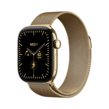 Смарт-часы Apple Watch Series 12 42 мм (Титан сияющее золото | Radiant Gold Titanium) миланский сетчатый браслет