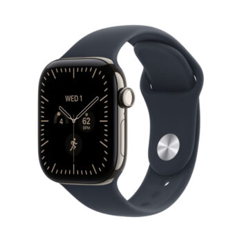 Смарт-часы Apple Watch Series 12 46 мм (Натуральный титан | Natural Titanium) ремешок Sport Band «морской синий»